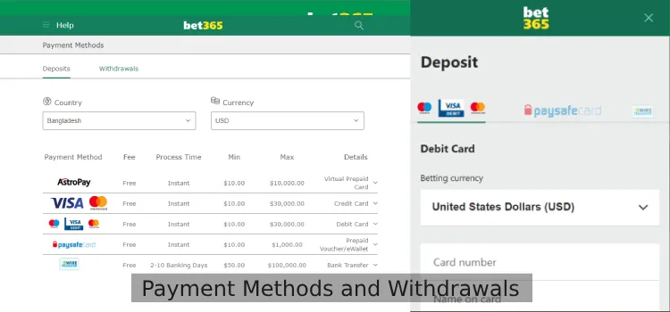 Payment Methods and Withdrawals