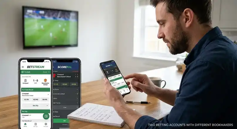 Two Betting Accounts With Different Bookmakers